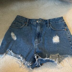 Forever 21 Blue Distressed Jean Shorts
